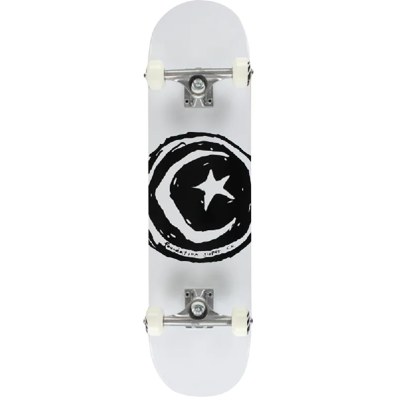 Foundation Star & Moon 7.75" White Skateboard