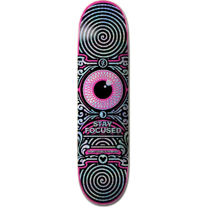 If Skate -Stay Focused - Pink - Holographic Skateboard Deck