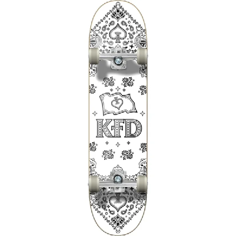 KFD Bandana White 8.0" Complete Skateboard