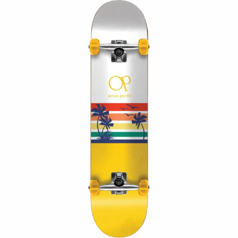 Ocean Pacific Sunset White/Yellow 7.75" Complete Skateboard