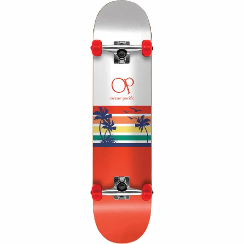 Ocean Pacific White/Red 8.0" Complete Skateboard