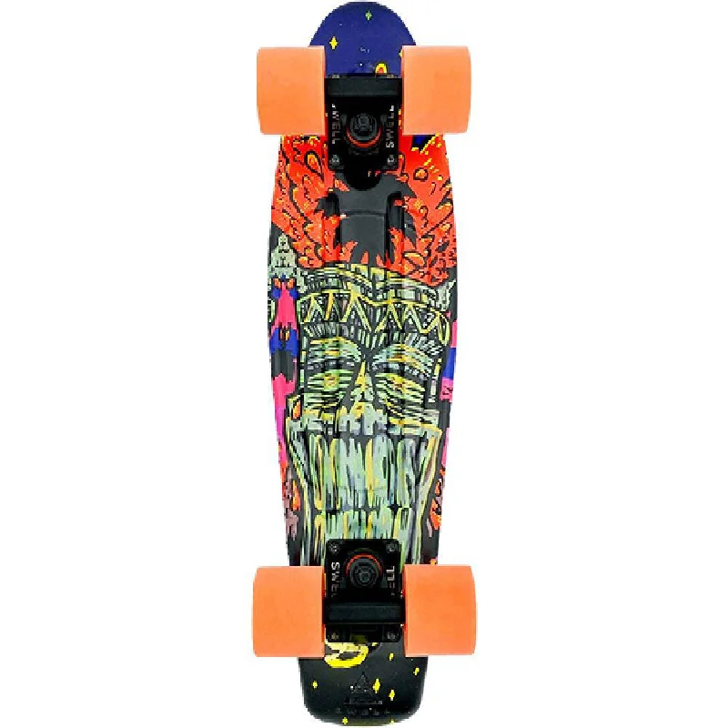 Swell 22" Complete Tiki Volcano Black Orange Mini Skateboard