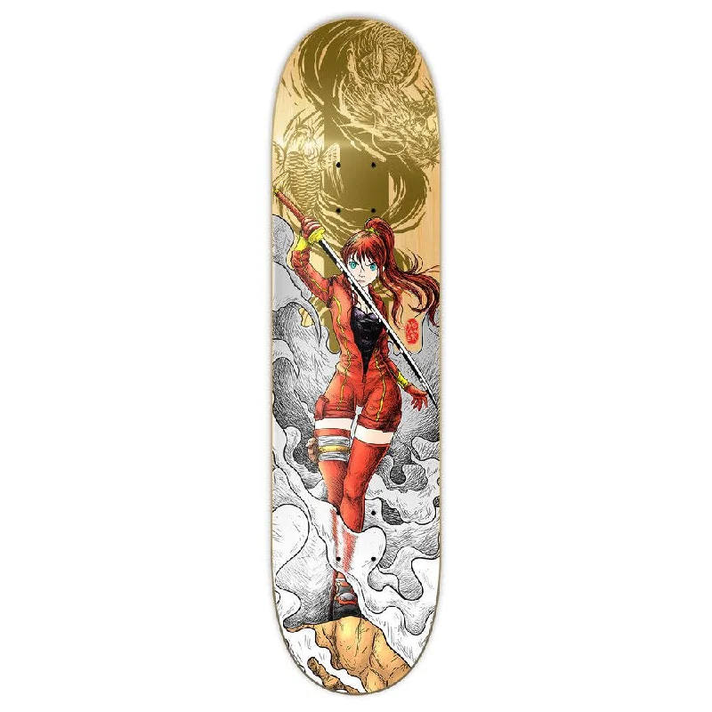 Yocaher Graphic Skateboard Deck  - Samurai Series - Girl Samurai Gold Dragon