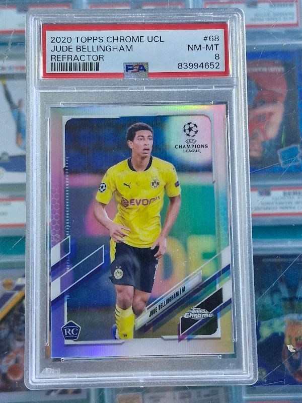 2020 topps chrome UCL Jude Bellingham Refractor psa 8