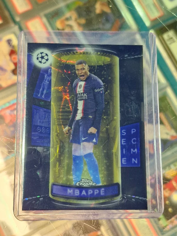 2022-23 Topps Chrome UCC Kylian Mbappe Specimens Gold Lava Refractor SSP #S-9