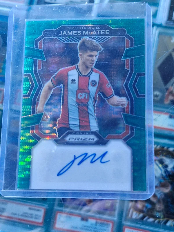 2023-2024 Panini Prizm Green Autographs #S-JM James McAtee Sheffield United