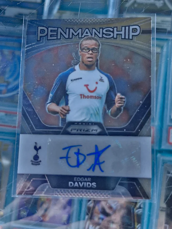 2023-24 Panini Prizm EPL EDGAR DAVIDS Auto Base Penmanship Tottenham Hotspur