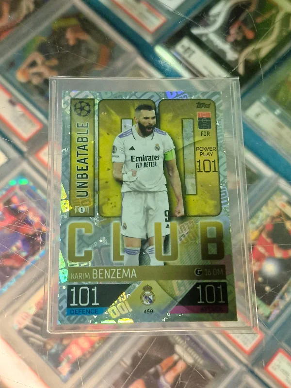 22-23 Match Attax UCC Real Madrid Unbeatable 101 Karim Benzema 100 CLUB