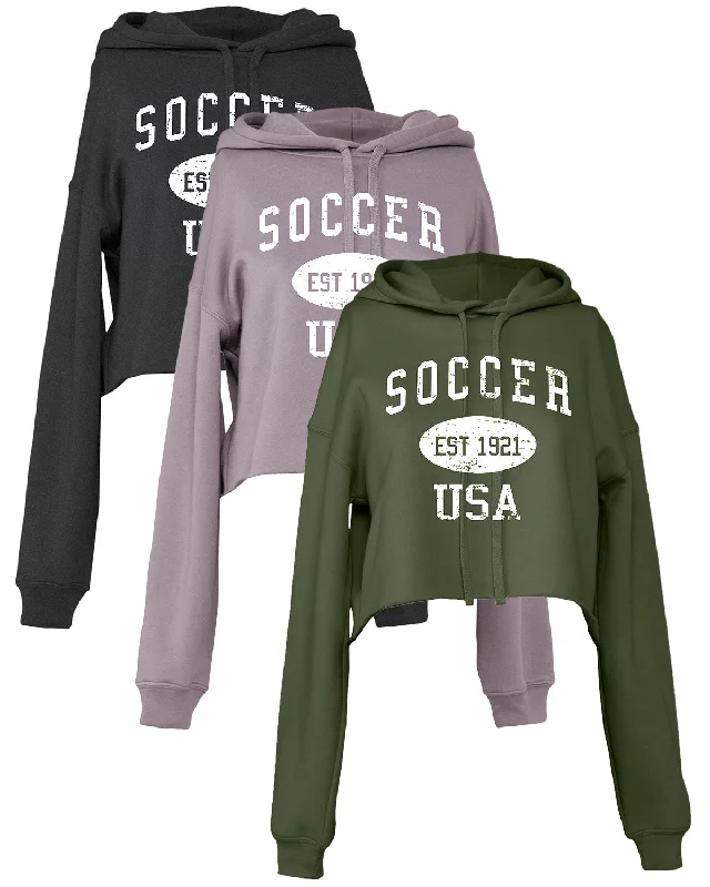 Cropped Soccer Hoodie Vintage USA