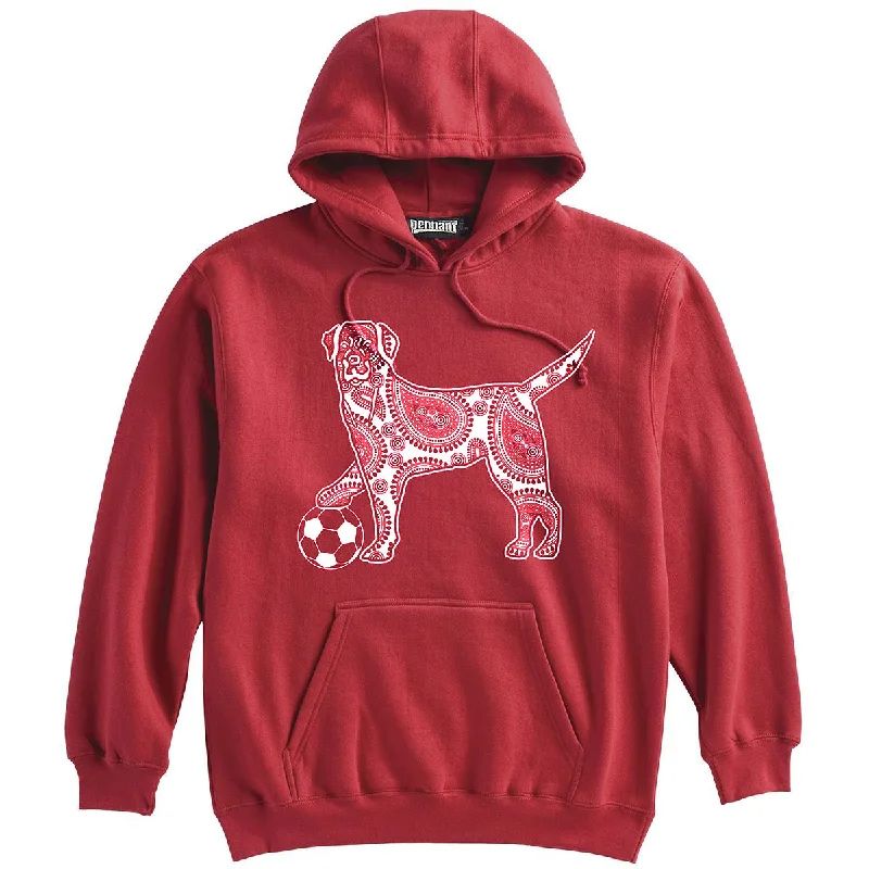 Dog with Soccer Ball Soccer Heavyweight Hoodie