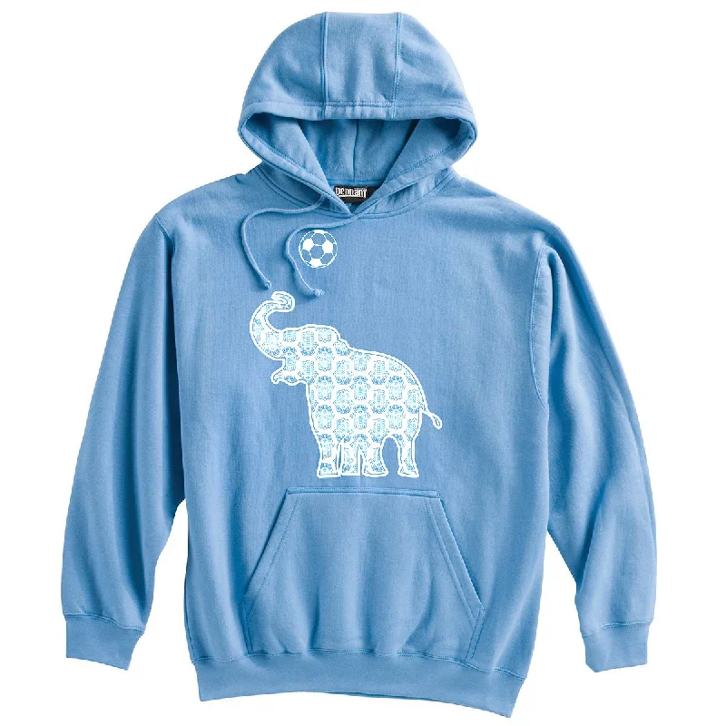 Elephant with Soccer Ball Soccer Heavyweight Hoodie