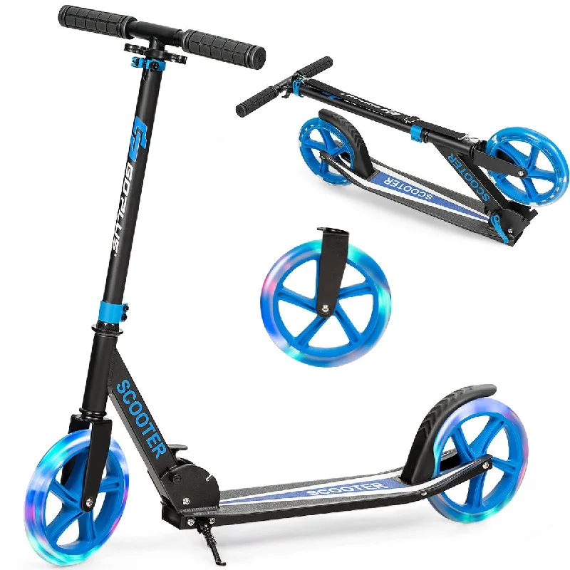 Blue LED Wheel Scooter for Kids 10+ | Foldable & Adjustable