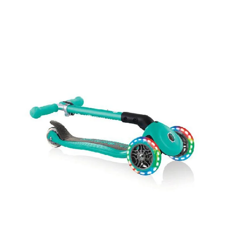 Globber Junior Foldable Scooter Lights Emerald Green