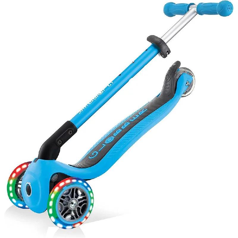 Globber Primo Foldable Scooter Light Up Wheels Blue