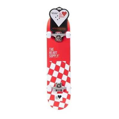 Open Box - The Heart Supply Skateboard – Red and White Checkerboard