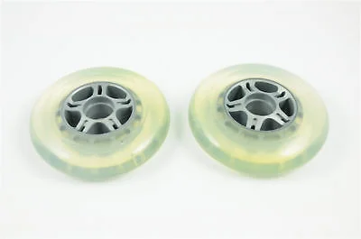 PAIR WHEELS FOR STUNT SCOOTER 100mm 5 SPOKE CLEAR REPLACEMENT WHEEL SET NEW