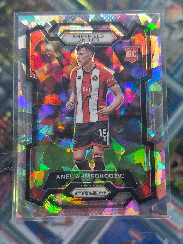 Panini Prizm EPL Soccer 2023-24  - Anel Ahmedhodzic RC Cracked Ice Sheffield Utd