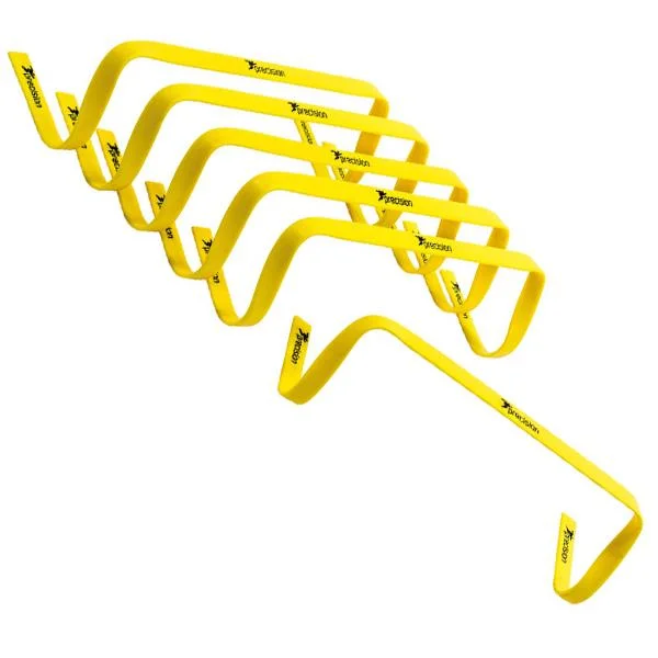 Precision 6" High Flat Hurdles Set - Yellow | 6 Pack