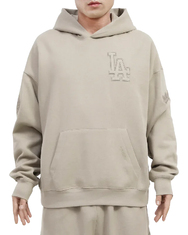 Pro Standard Los Angeles Dodgers Neutral Drop Hoodie-Taupe