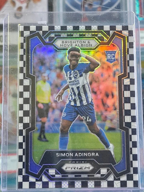 2023-24 Panini Prizm Premier League Simon Adingra Rookie RC Black White Checker