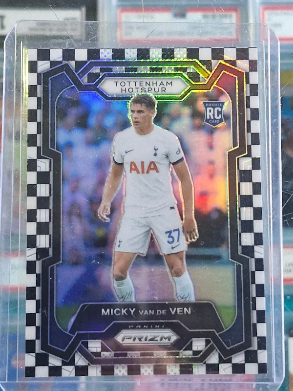 2023-24 Panini Prizm Premier League Micky Van De Ven RC Checkerboard #126 Spurs